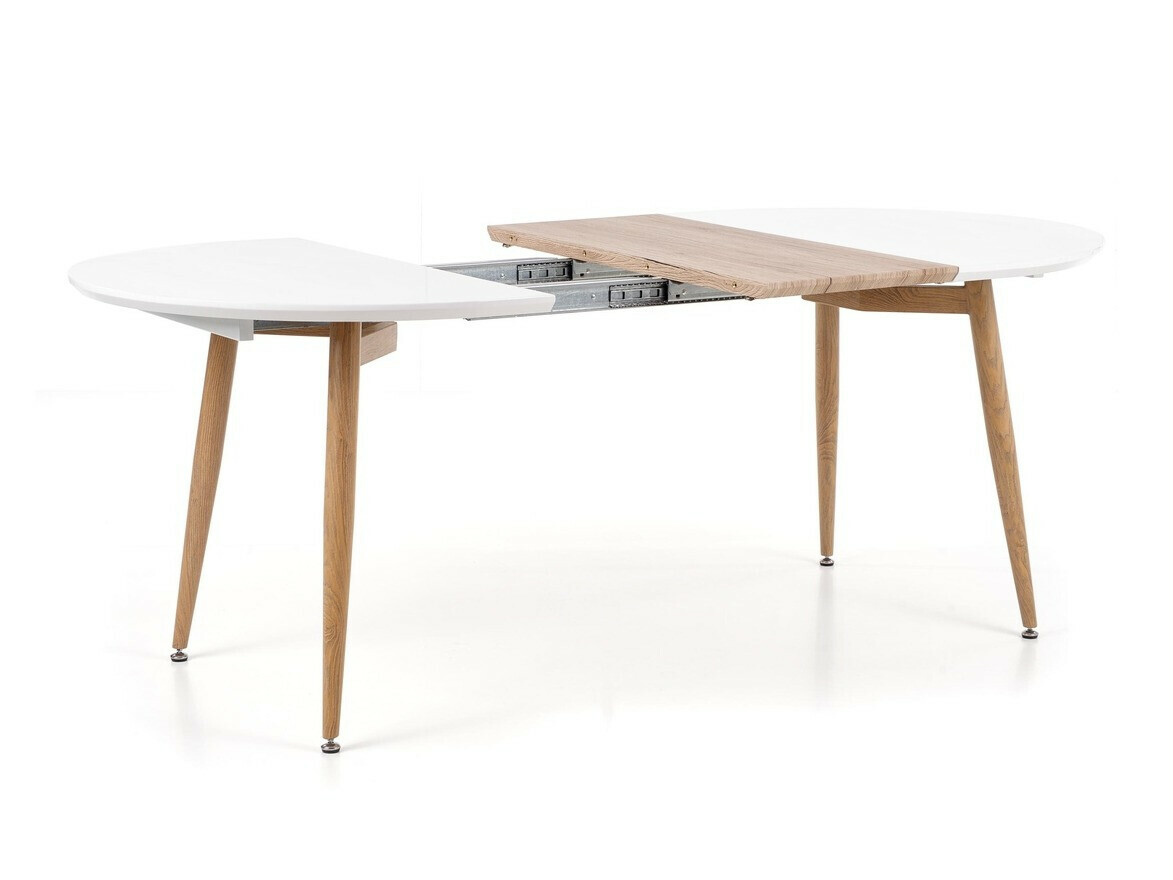 Tisch Houston Humus (Weiß + San Remo Eichenholzoptik)