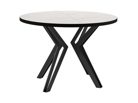 Tisch Oswego 111 (Weißer Marmor + Schwarz)