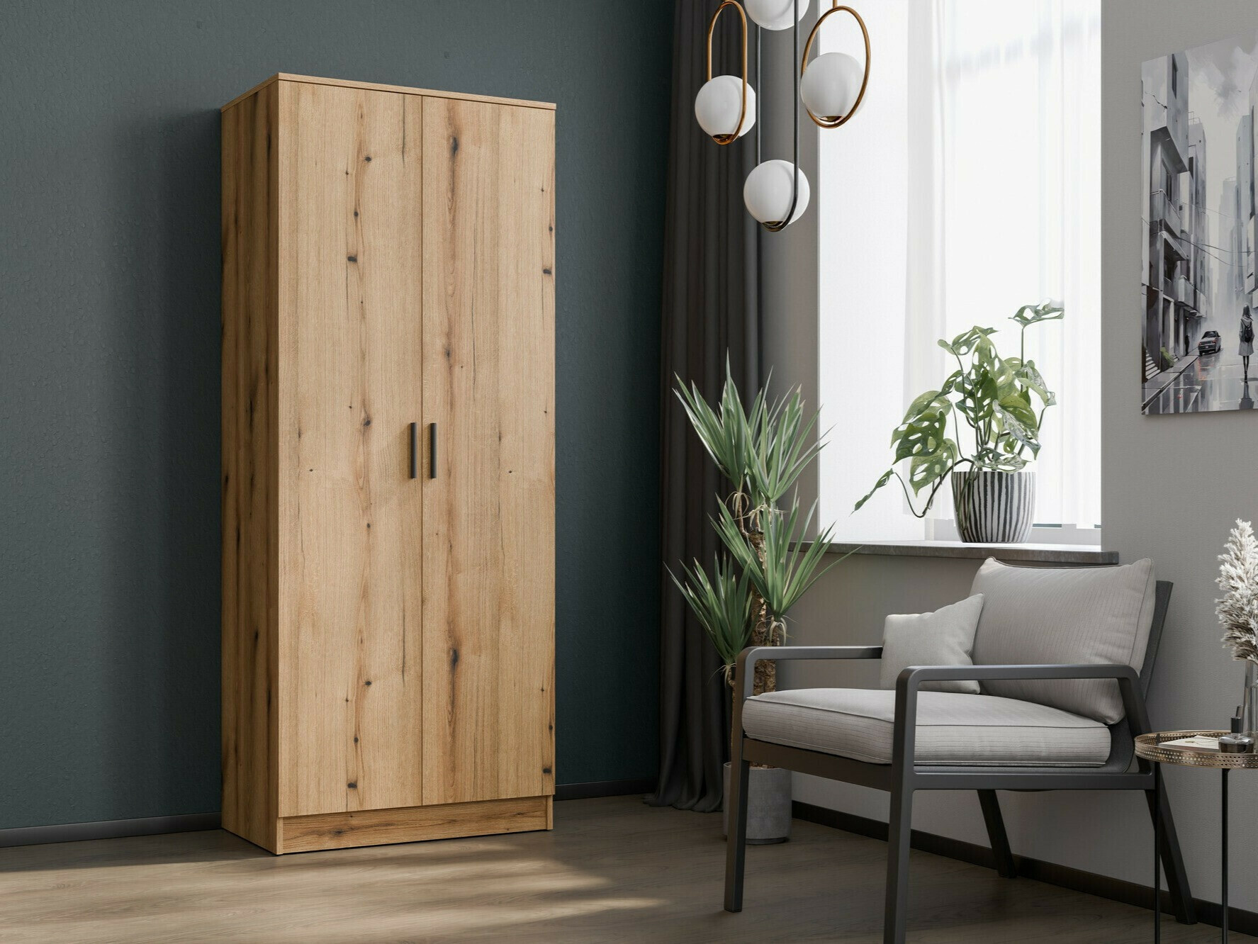 Kleiderschrank Orlando 221 (Eichenholzoptik hell)