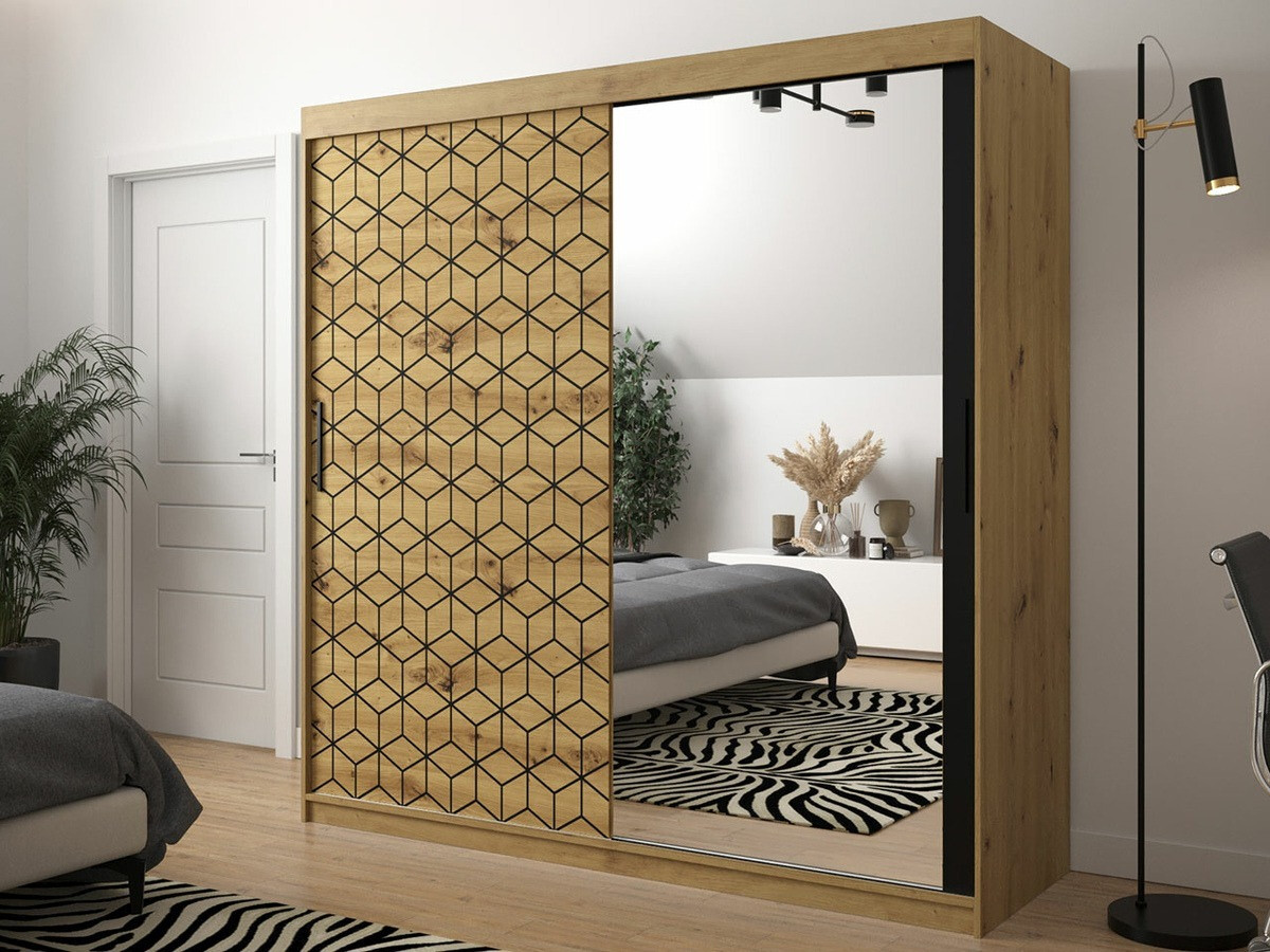 Kleiderschrank Hartford 290 (Artisan Eichenholzoptik + Schwarz)