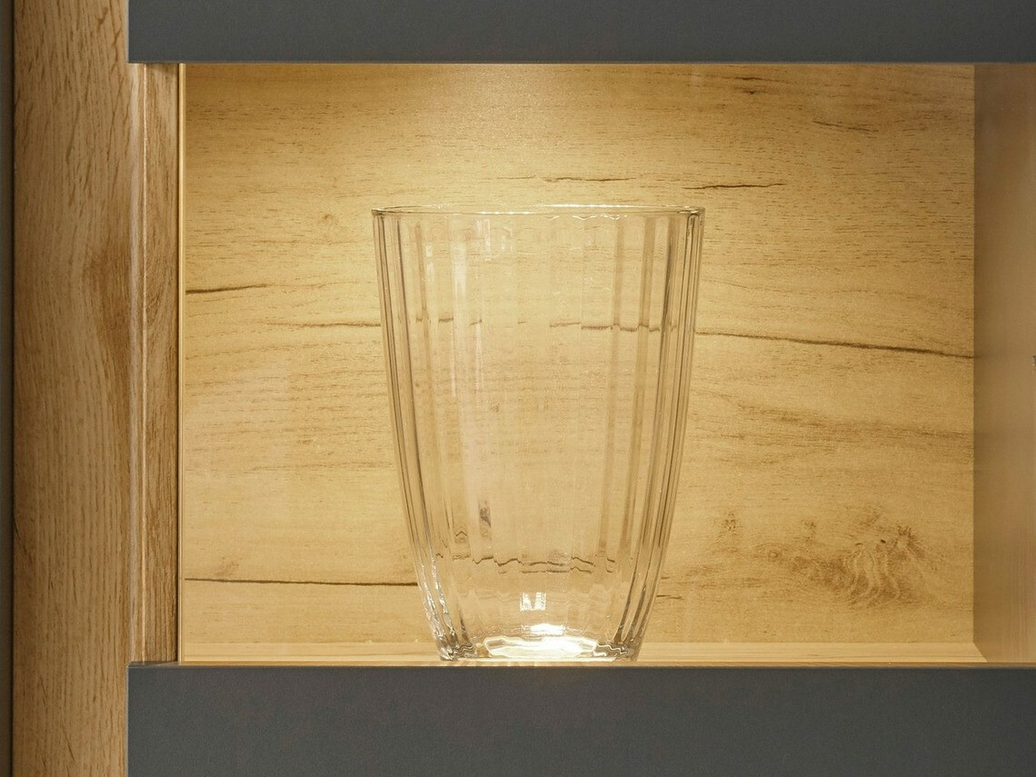 Wohnzimmer-Sets Elbsori 122 (Anthrazit + Wotan Eiche)