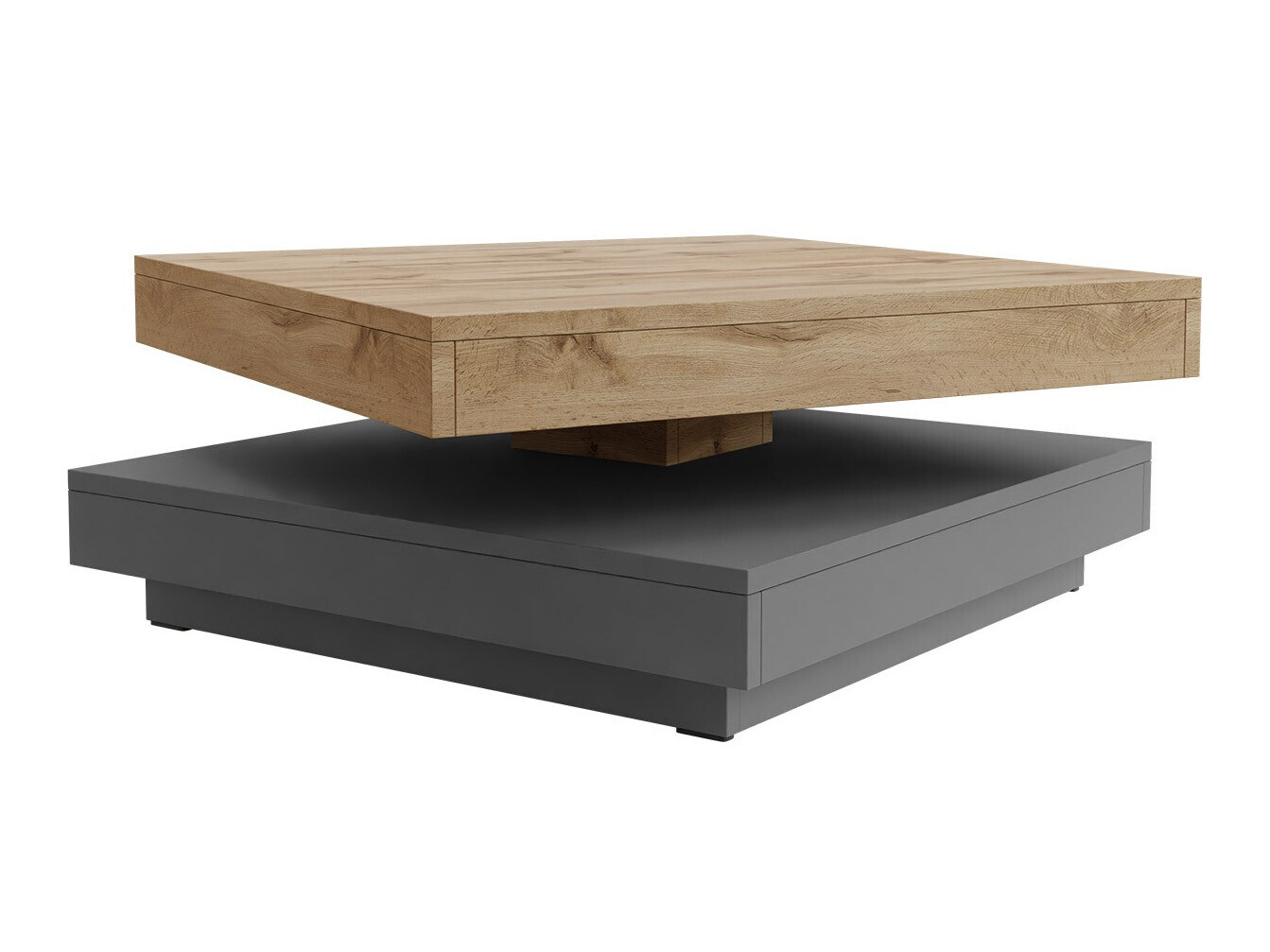 Couchtisch-Transformer Comfivo Pisces (Graphit + Wotan Eiche)