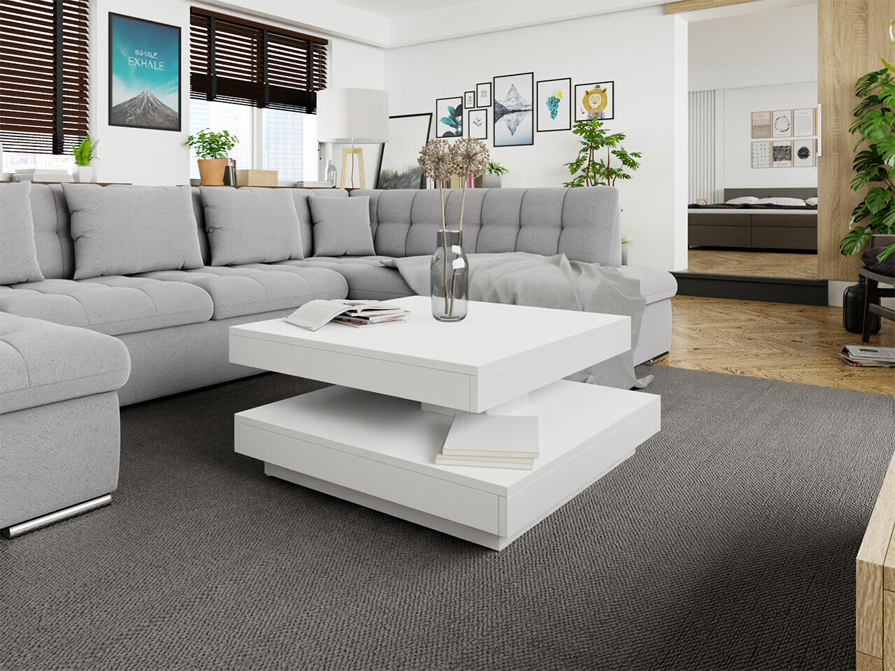 Couchtisch-Transformer Comfivo Pisces (Weiß)