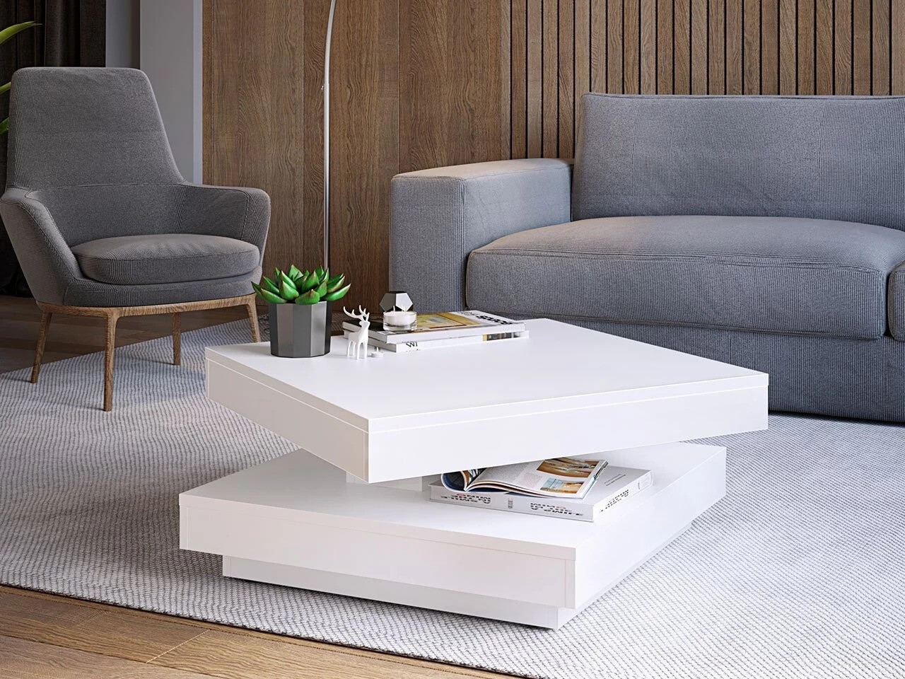 Couchtisch-Transformer Comfivo Pisces (Weiß)