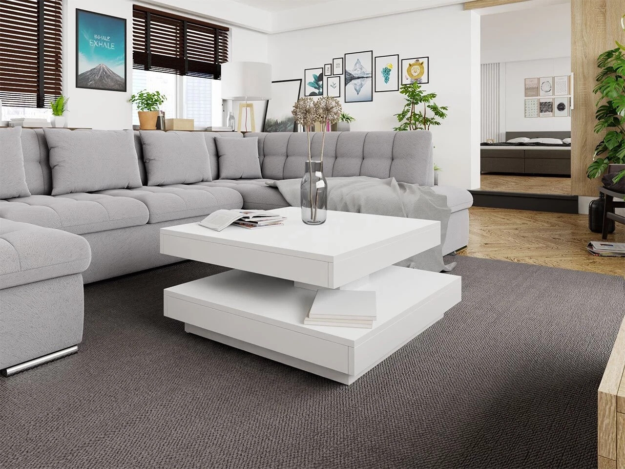 Couchtisch-Transformer Comfivo Pisces (Weiß)