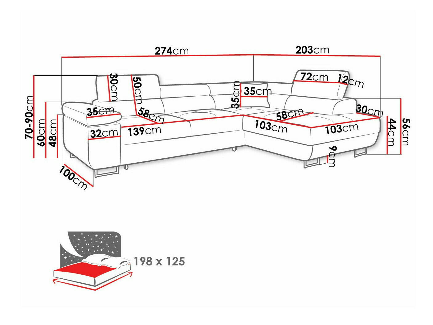 Ecksofa Comfivo Eliferu 101 (Boucle Baloo 2073)