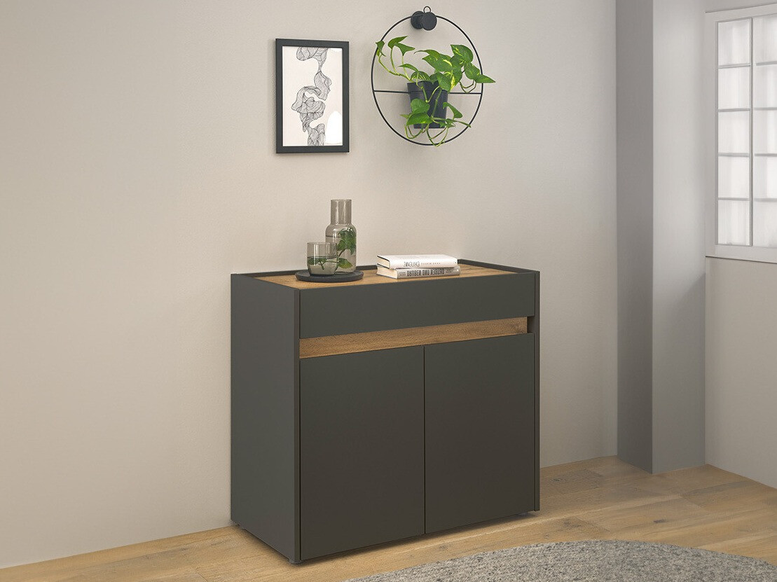 Kommoden Elbsori 110 (Anthrazit + Wotan Eiche)