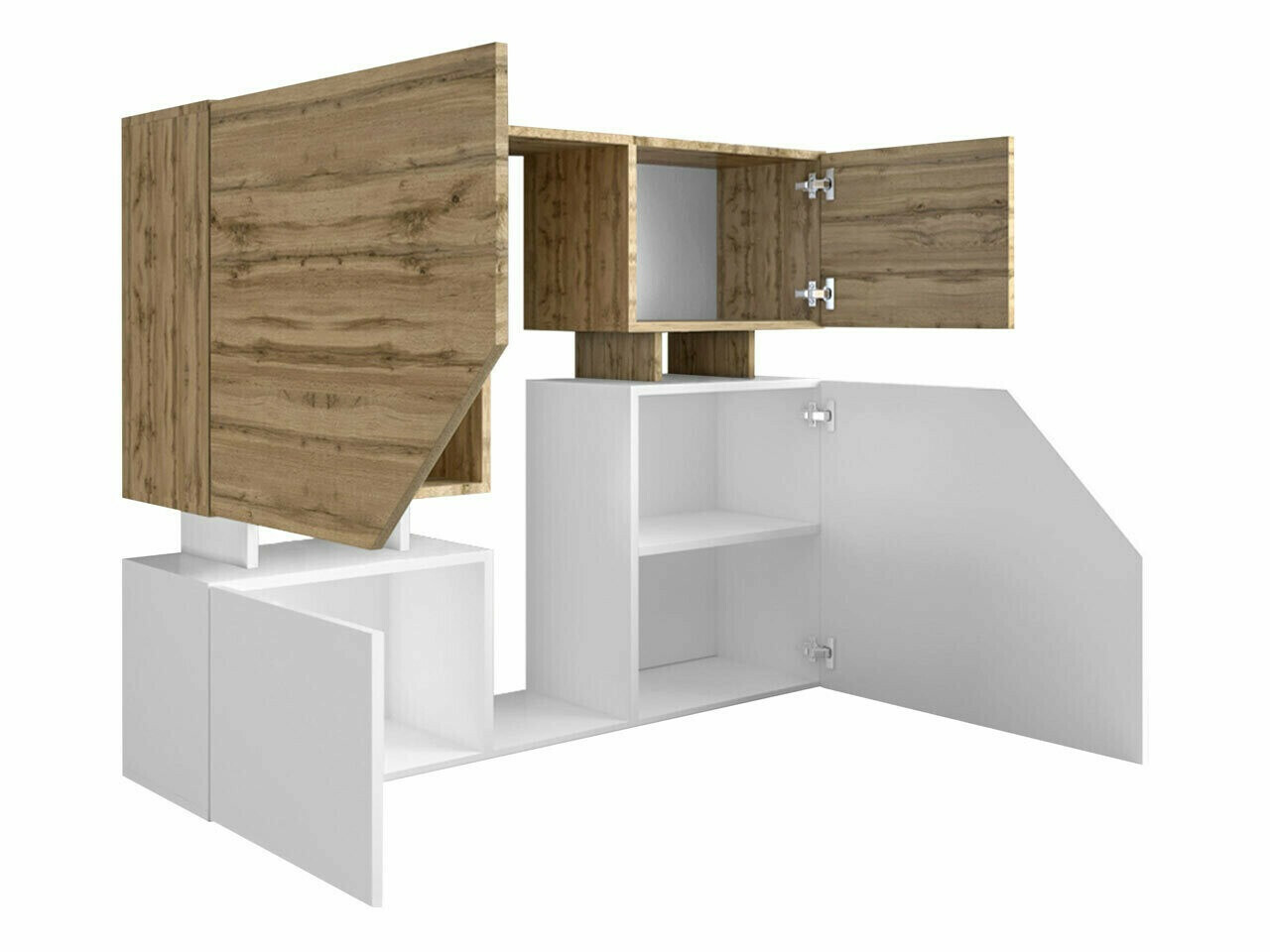 Sideboard Comfivo Daldune (Wotan Eiche + Weiß)