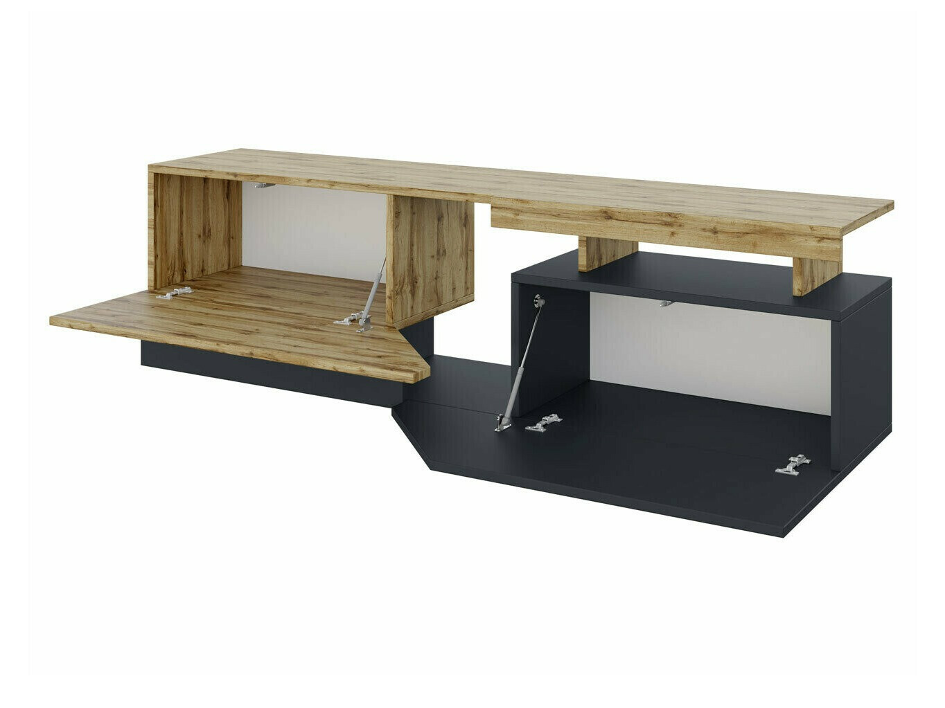 TV-Möbel Comfivo Daldune (Weiß + Wotan Eiche)