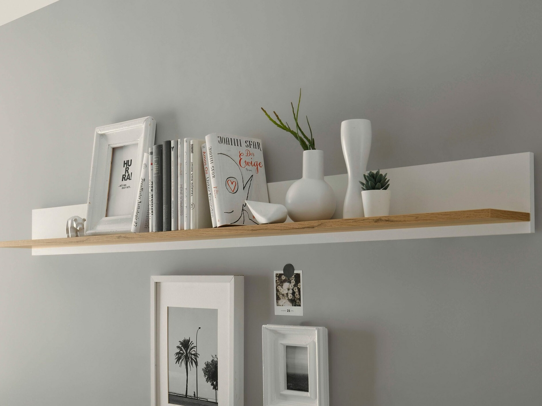 Wandregal Elbsori 126 (Weiß + Wotan Eiche)