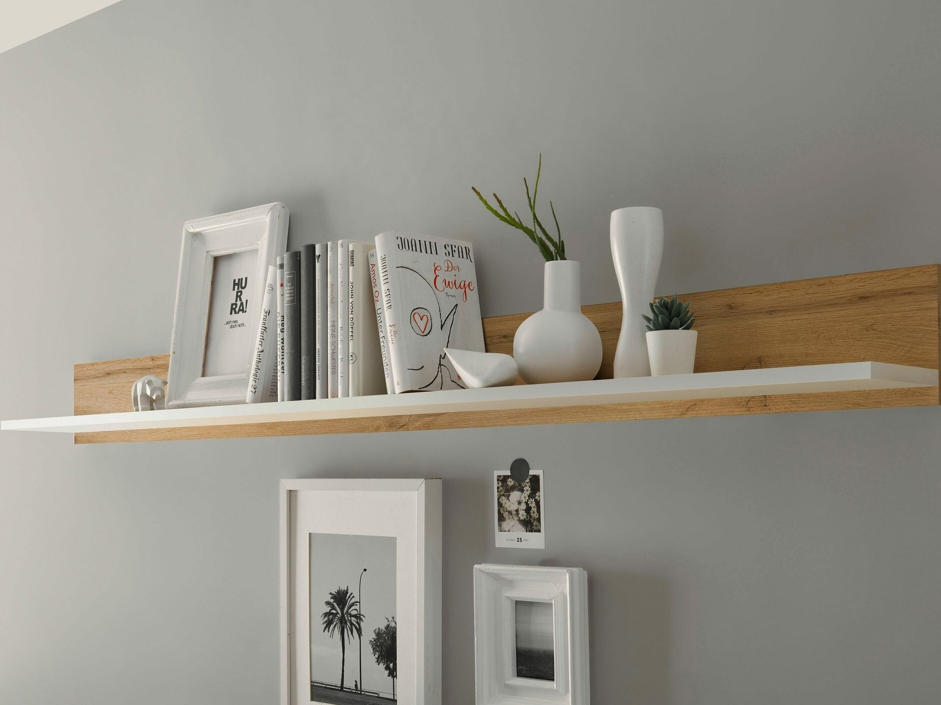 Wandregal Elbsori 126 (Wotan Eiche + Weiß)