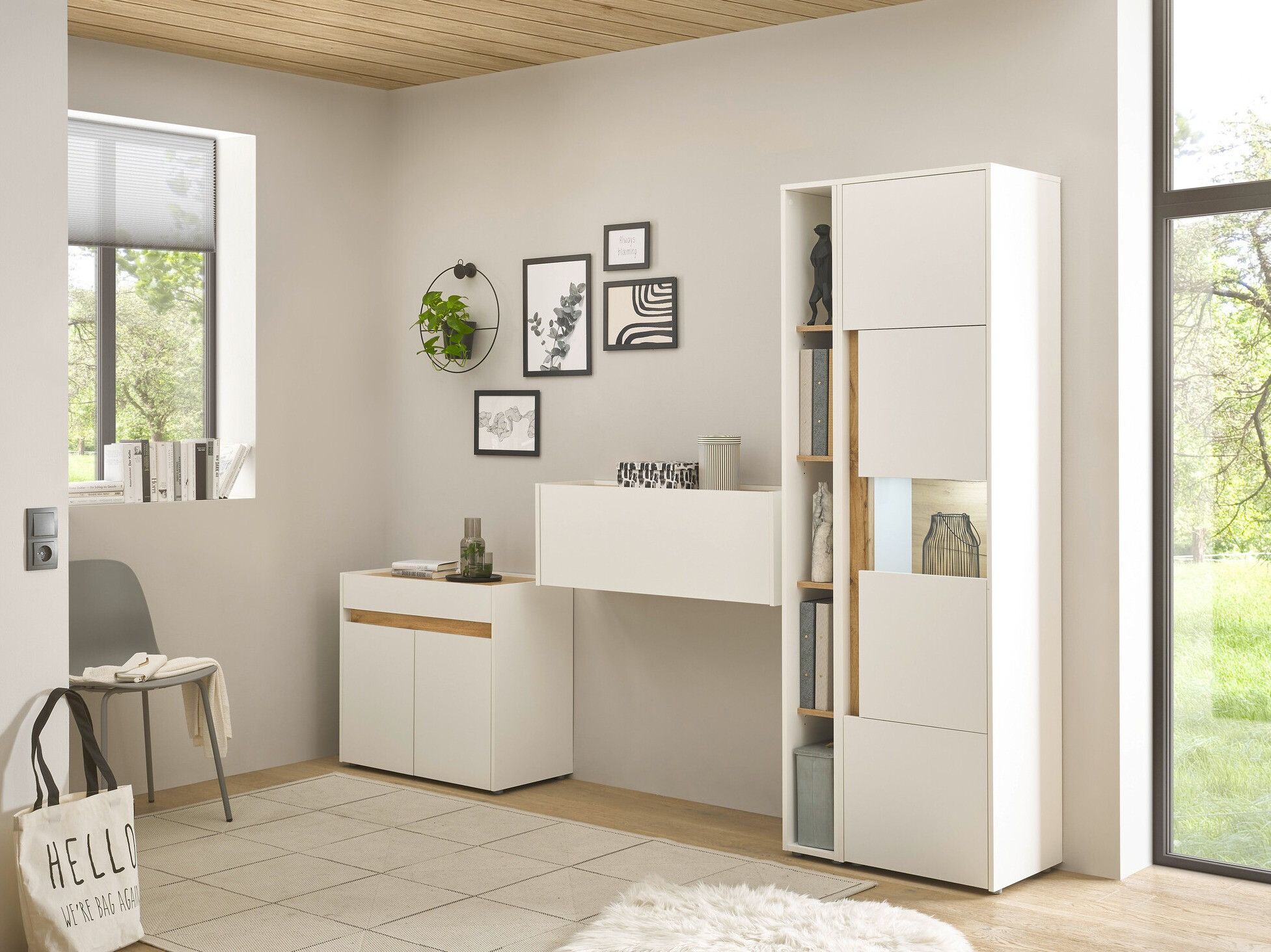 Möbel-Set Elbsori 139 (Weiß + Wotan Eiche)