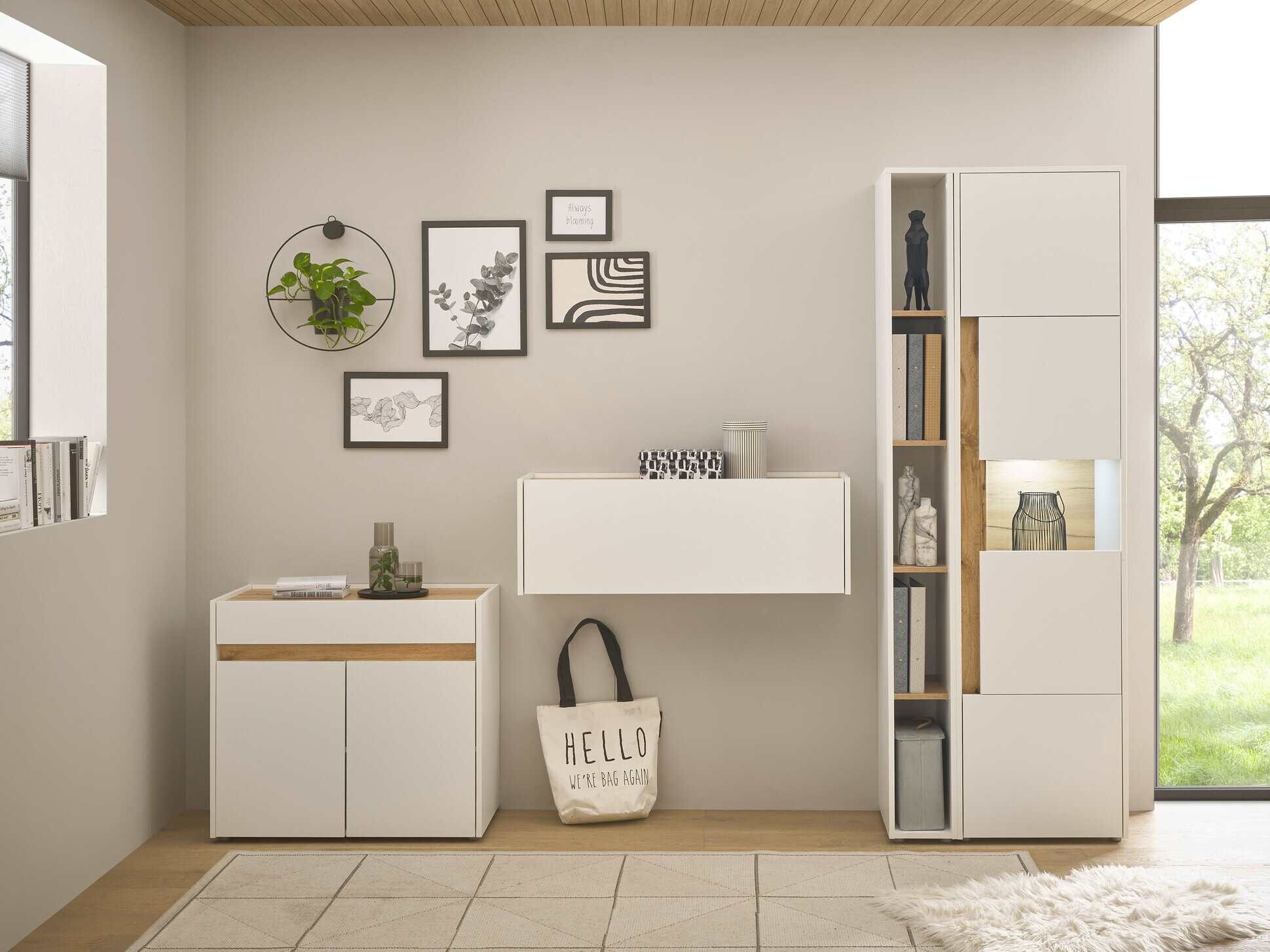 Möbel-Set Elbsori 139 (Weiß + Wotan Eiche)