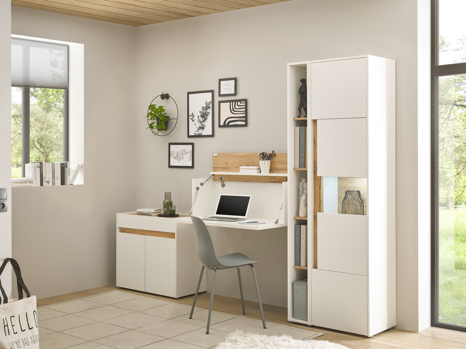 Möbel-Set Elbsori 139 (Weiß + Wotan Eiche)