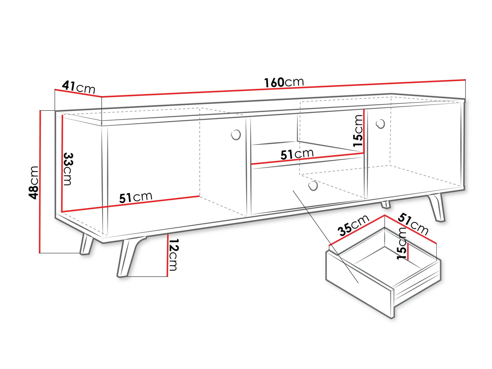 TV-Möbel Monfera 104 (Weiß)