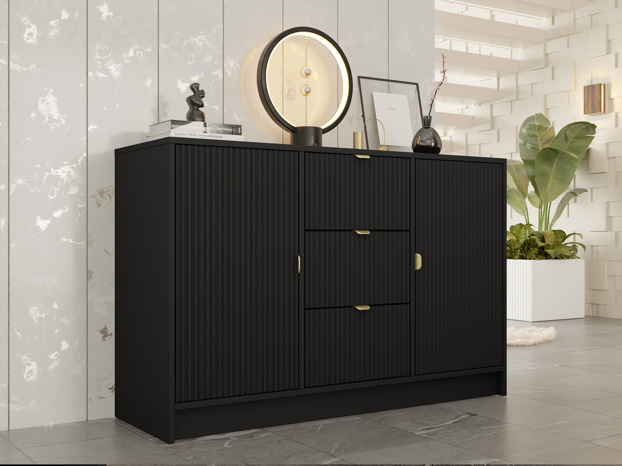 Kommoden Comfivo Papilio (Schwarz)
