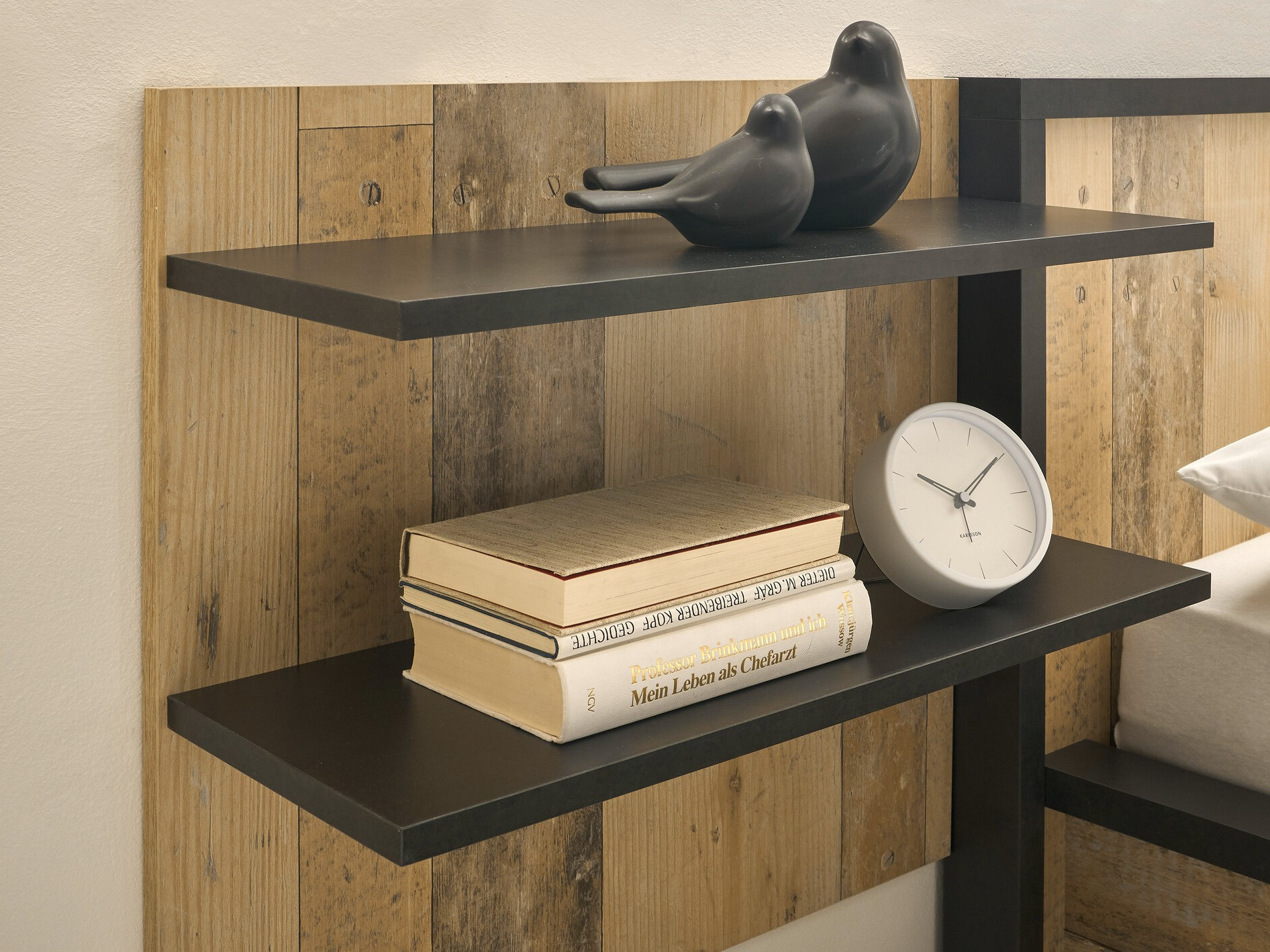 Wandregal Cirtale 105 (Gealtertes Holz + Anthrazit)