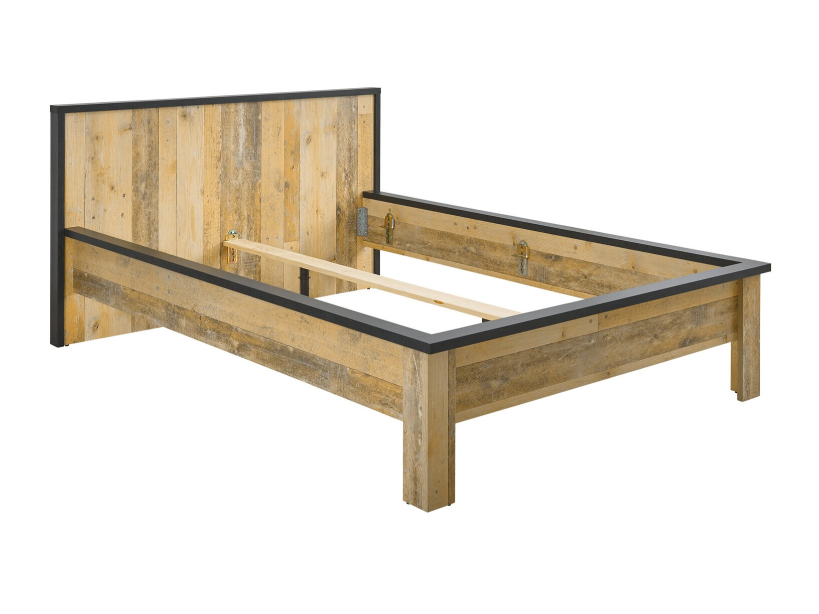 Bett Cirtale 109 (Gealtertes Holz + Anthrazit)