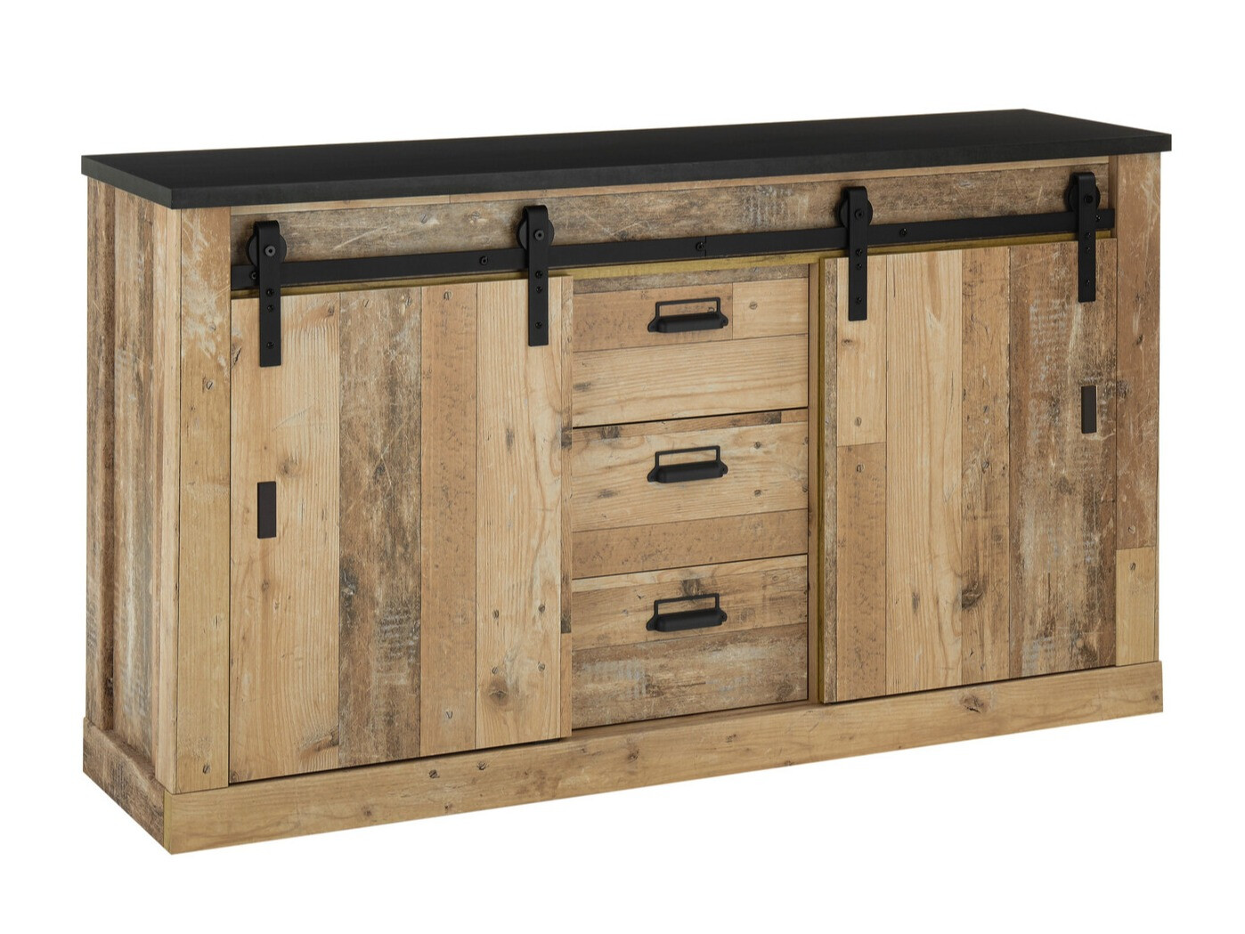 Kommoden Cirtale 116 (Anthrazit + Gealtertes Holz)