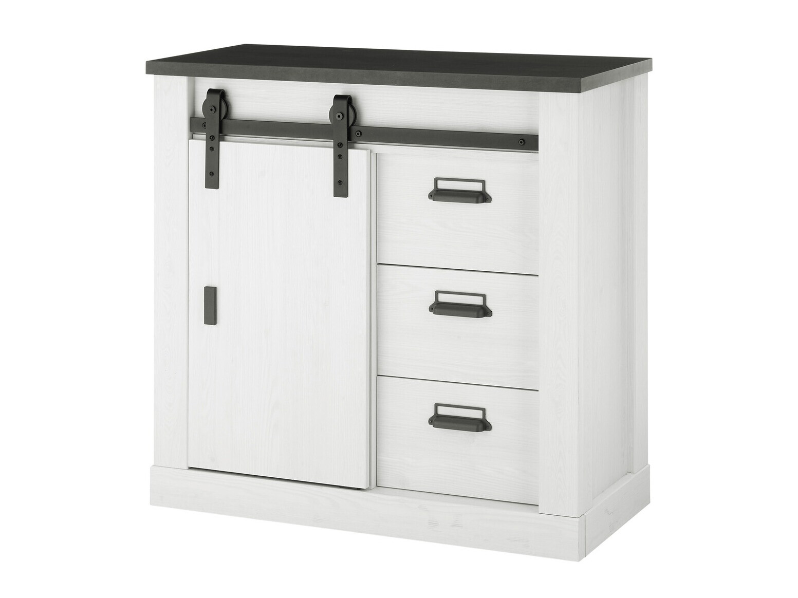 Kommoden Cirtale 117 (Anthrazit + Kiefernholzoptik gebleicht)