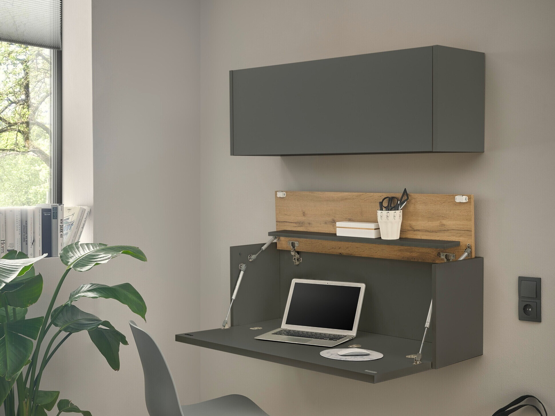 Heimbüro-Set Elbsori 158 (Anthrazit + Wotan Eiche)