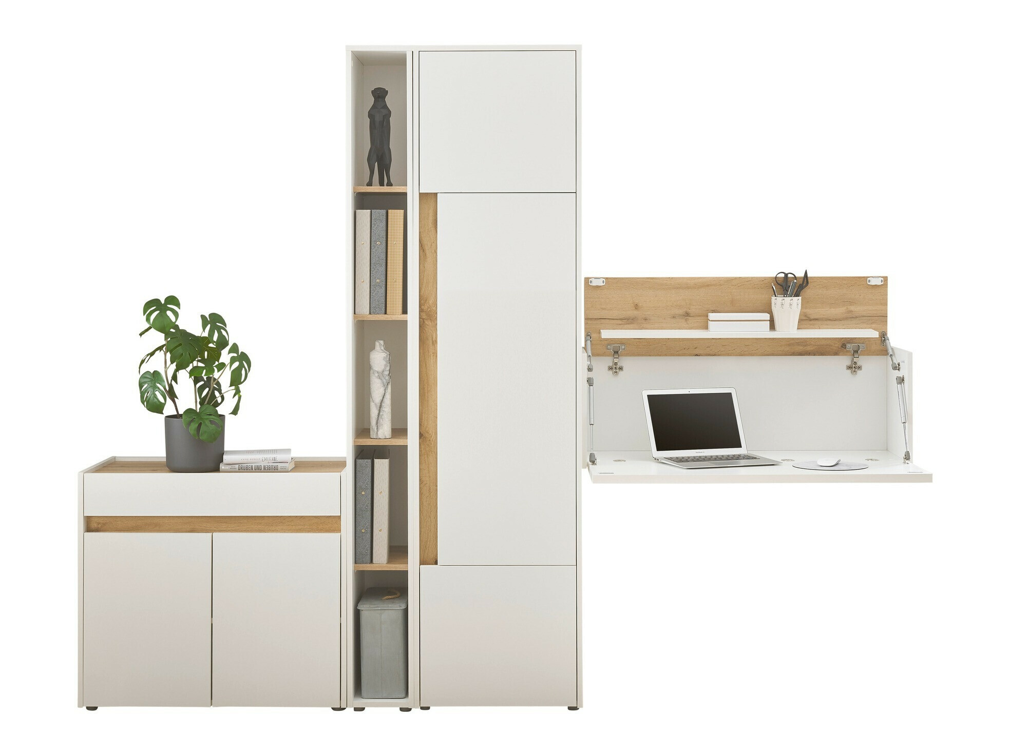 Möbel-Set Elbsori 156 (Weiß + Wotan Eiche)