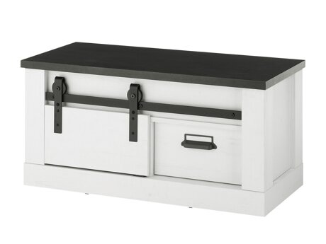 Schuhschrank Cirtale 124 (Anthrazit + Kiefernholzoptik gebleicht)