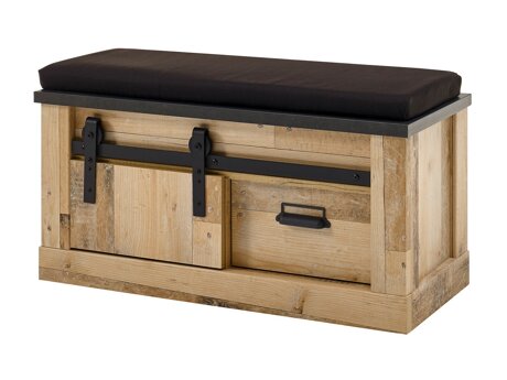 Schuhschrank Cirtale 125 (Anthrazit + Gealtertes Holz)