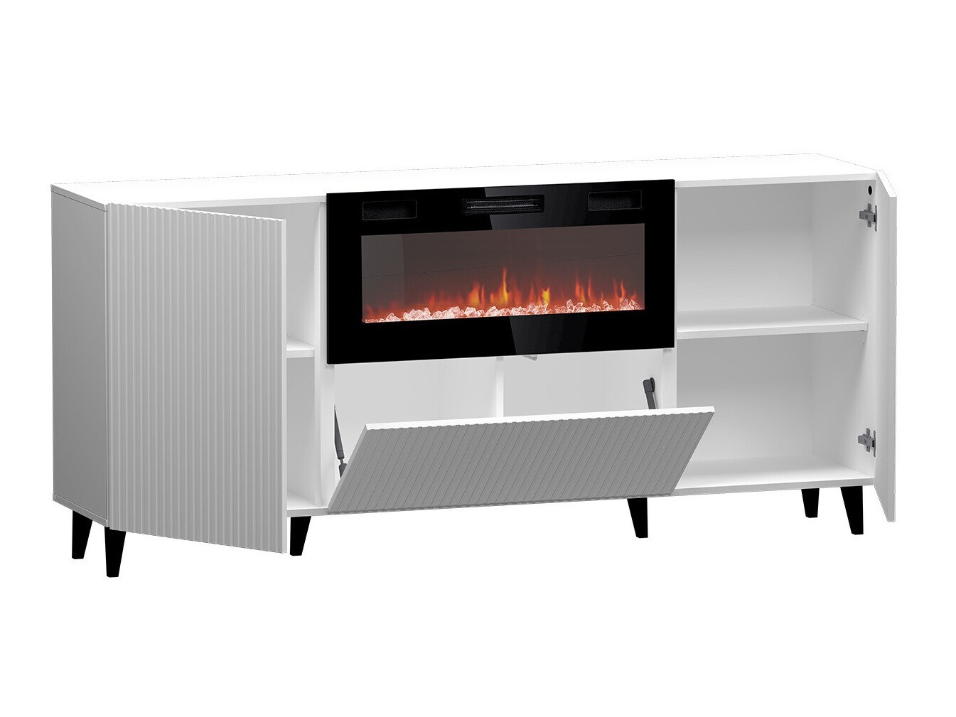 Sideboard Dicto I (Schwarz + Gold)