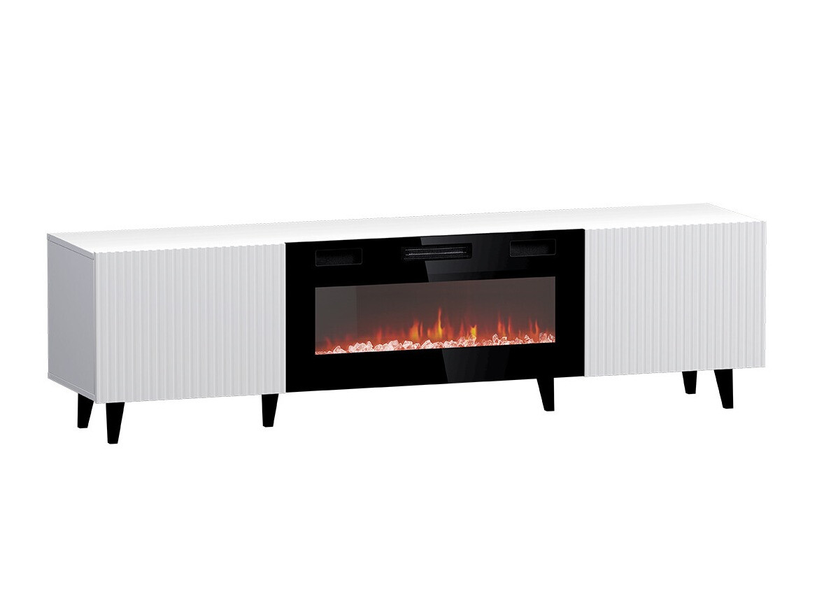 TV-Möbel Dicto II (Weiß + Schwarz)