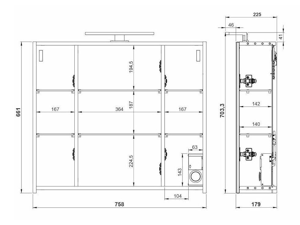 Badezimmerspiegelschrank Temeli 101 (Weiß)