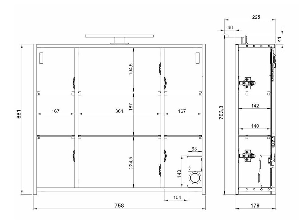 Badezimmerspiegelschrank Temeli 101 (Weiß)