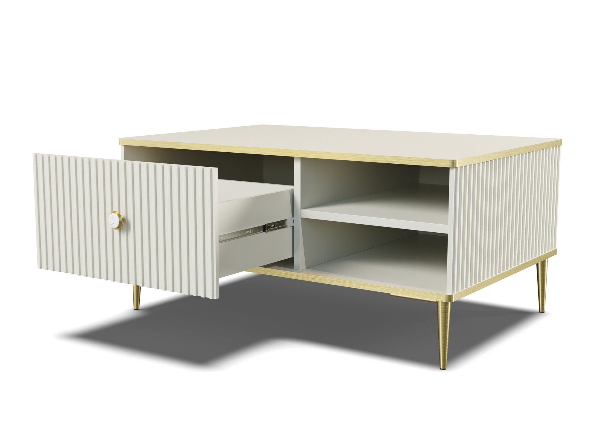 Couchtisch Romciro 102 (Kaschmir + Gold)