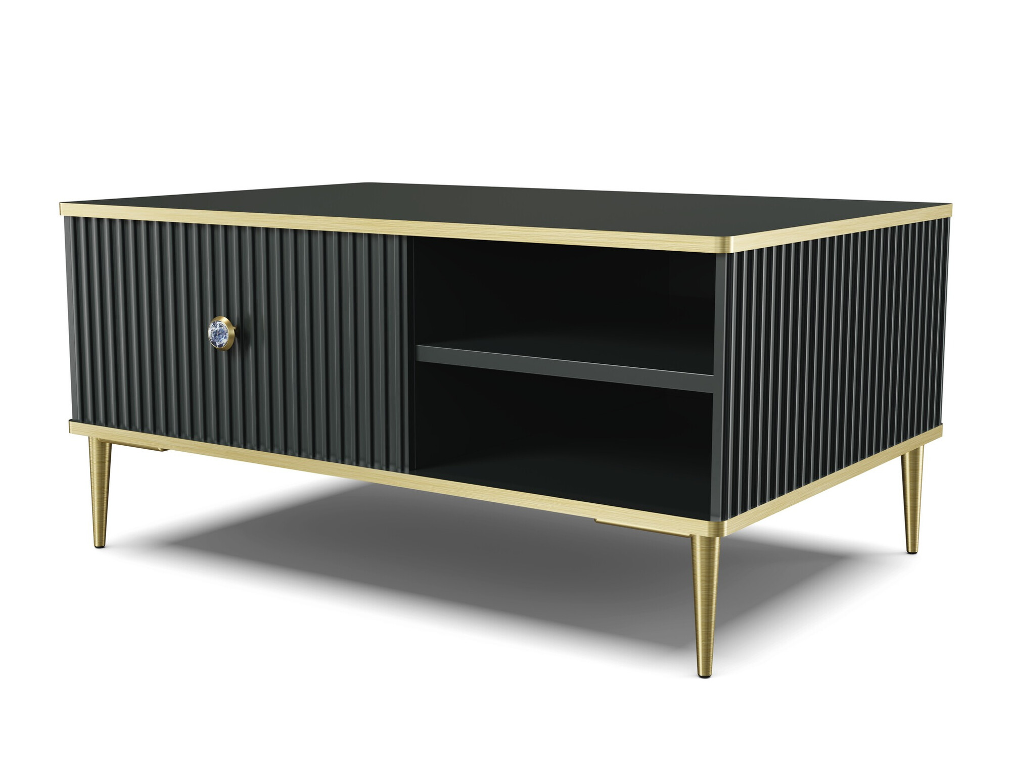 Couchtisch Romciro 102 (Schwarz + Gold)
