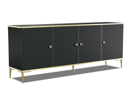 Sideboard Romciro 101 (Schwarz + Gold)