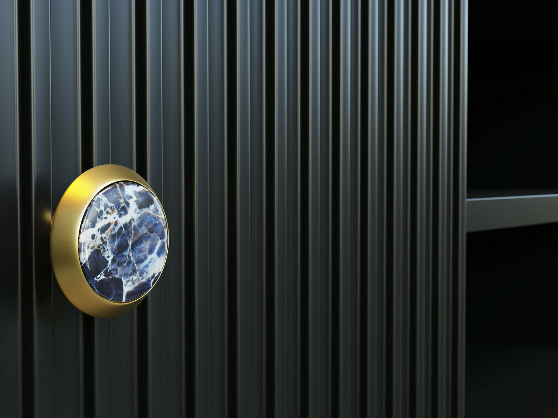 Wohnzimmer-Sets Romciro 103 (Schwarz + Gold)