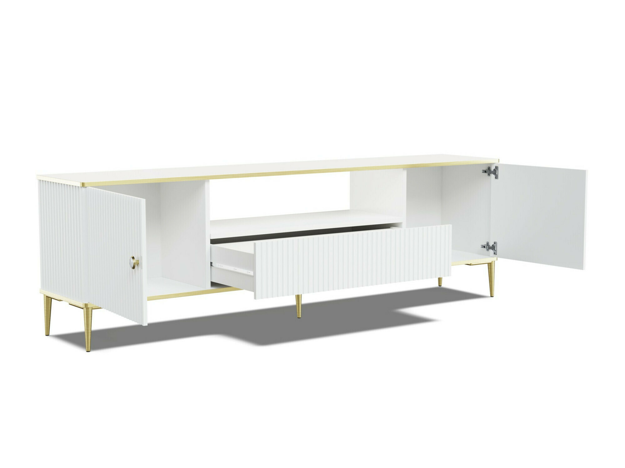 Wohnzimmer-Sets Romciro 103 (Weiß + Gold)