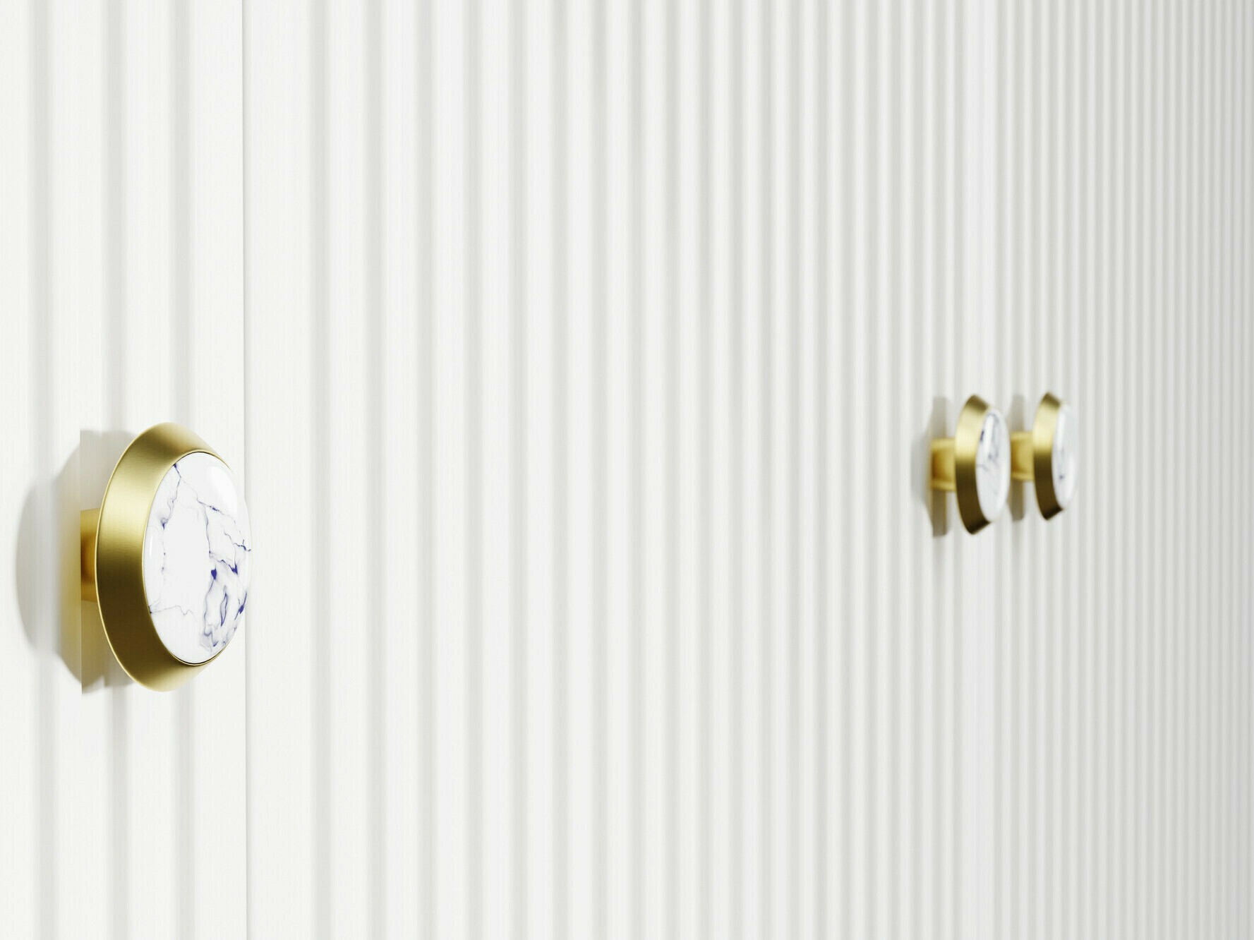 Wohnzimmer-Sets Romciro 103 (Weiß + Gold)