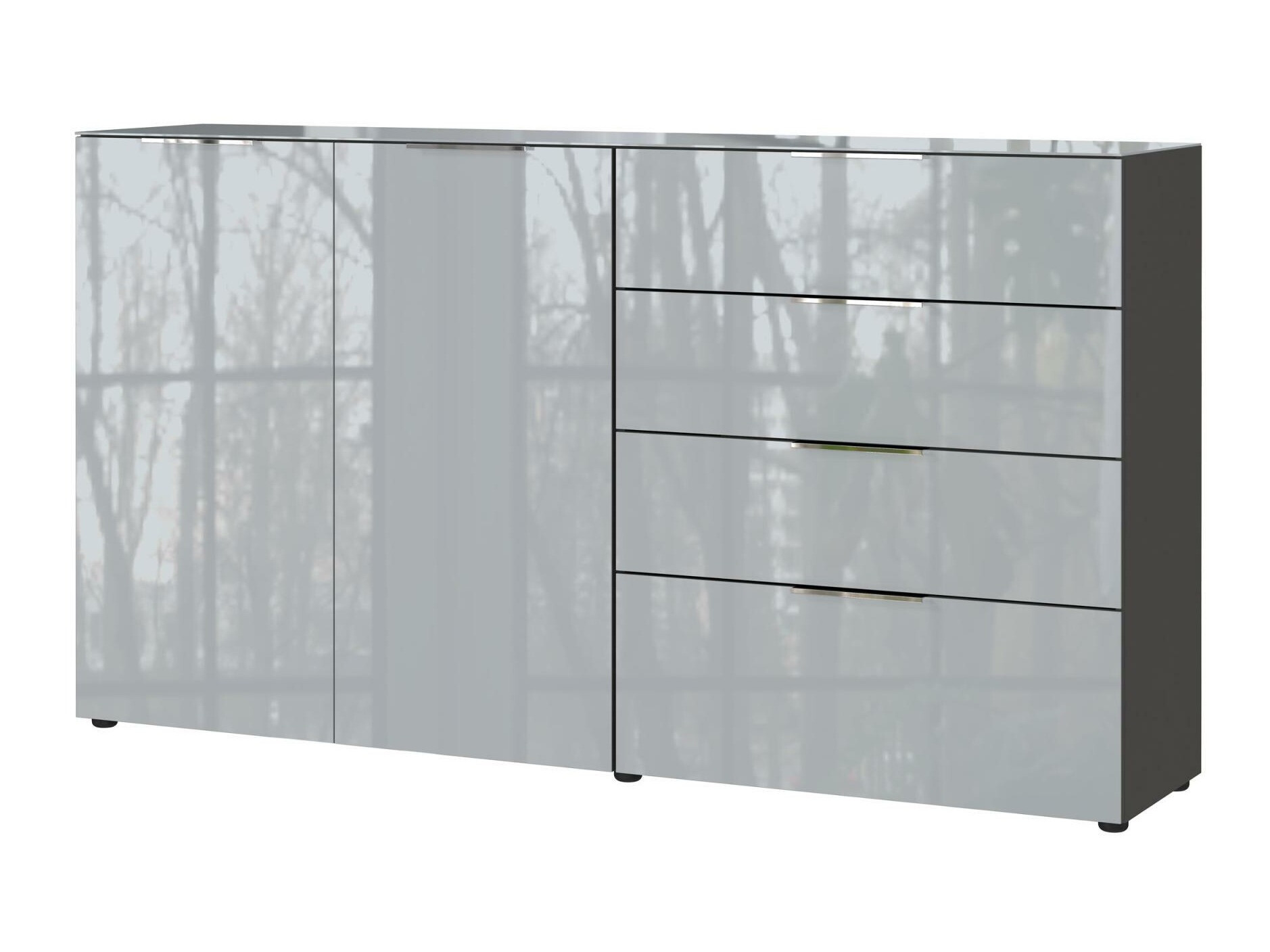 Kommoden Sacramento 302 (Graphit + Glanzgrau)