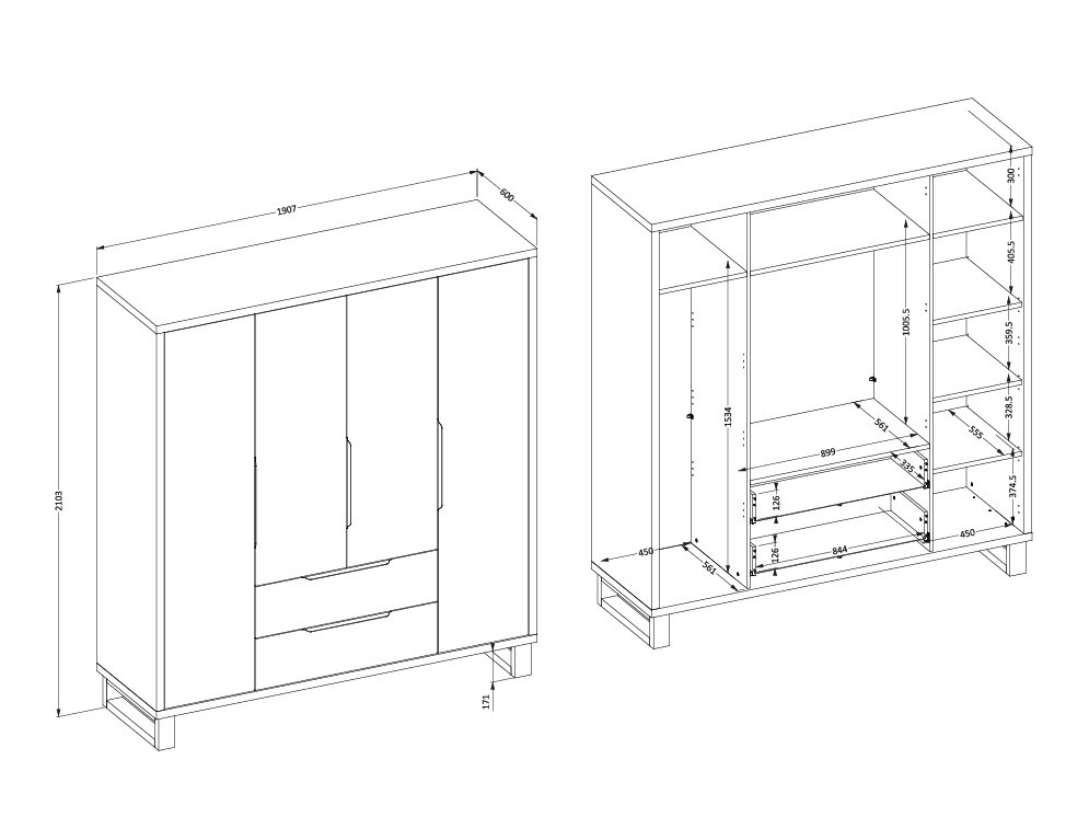 Kleiderschrank Avicavu 115