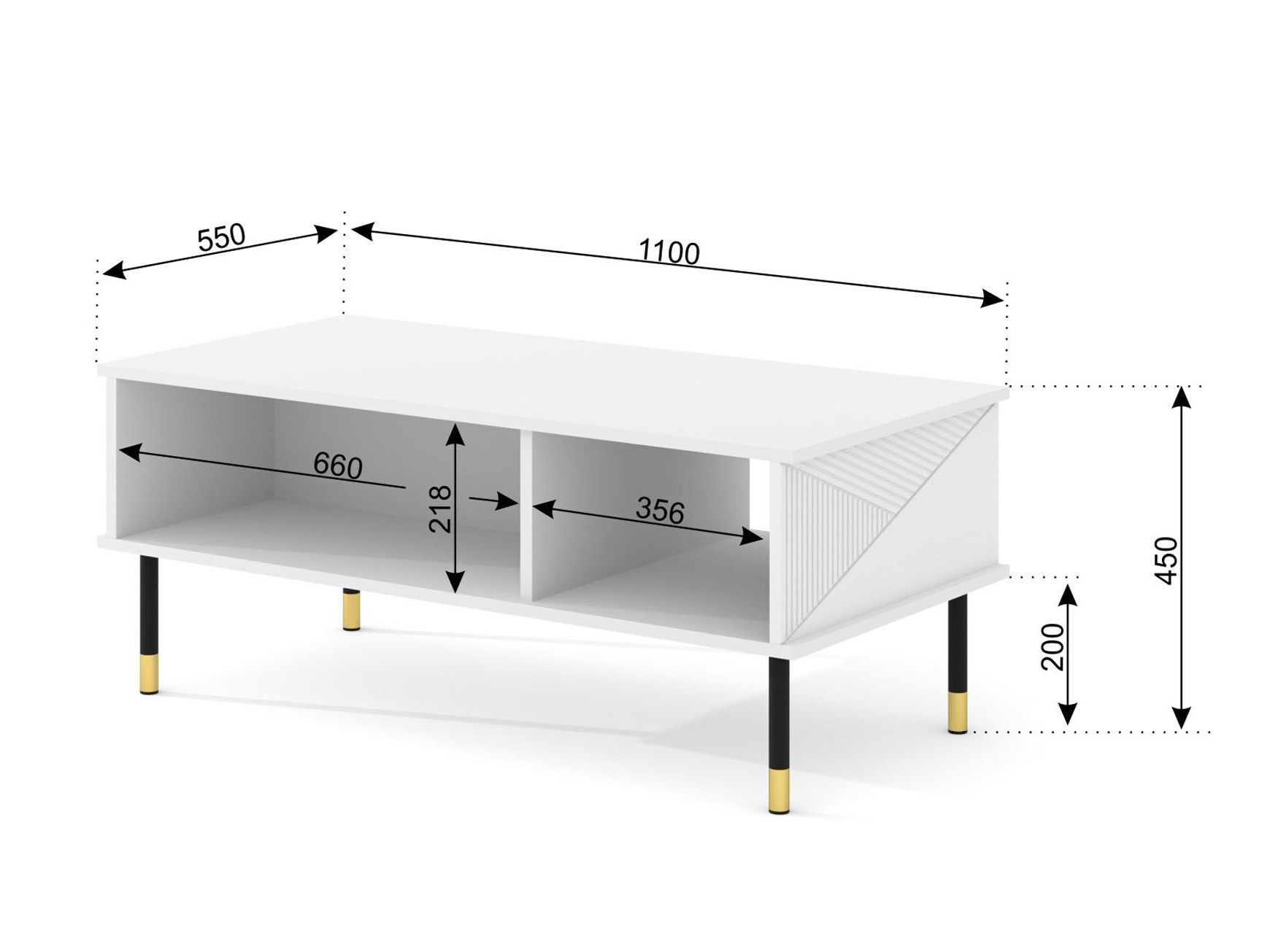 Couchtisch Teopha 102 (Schwarz)