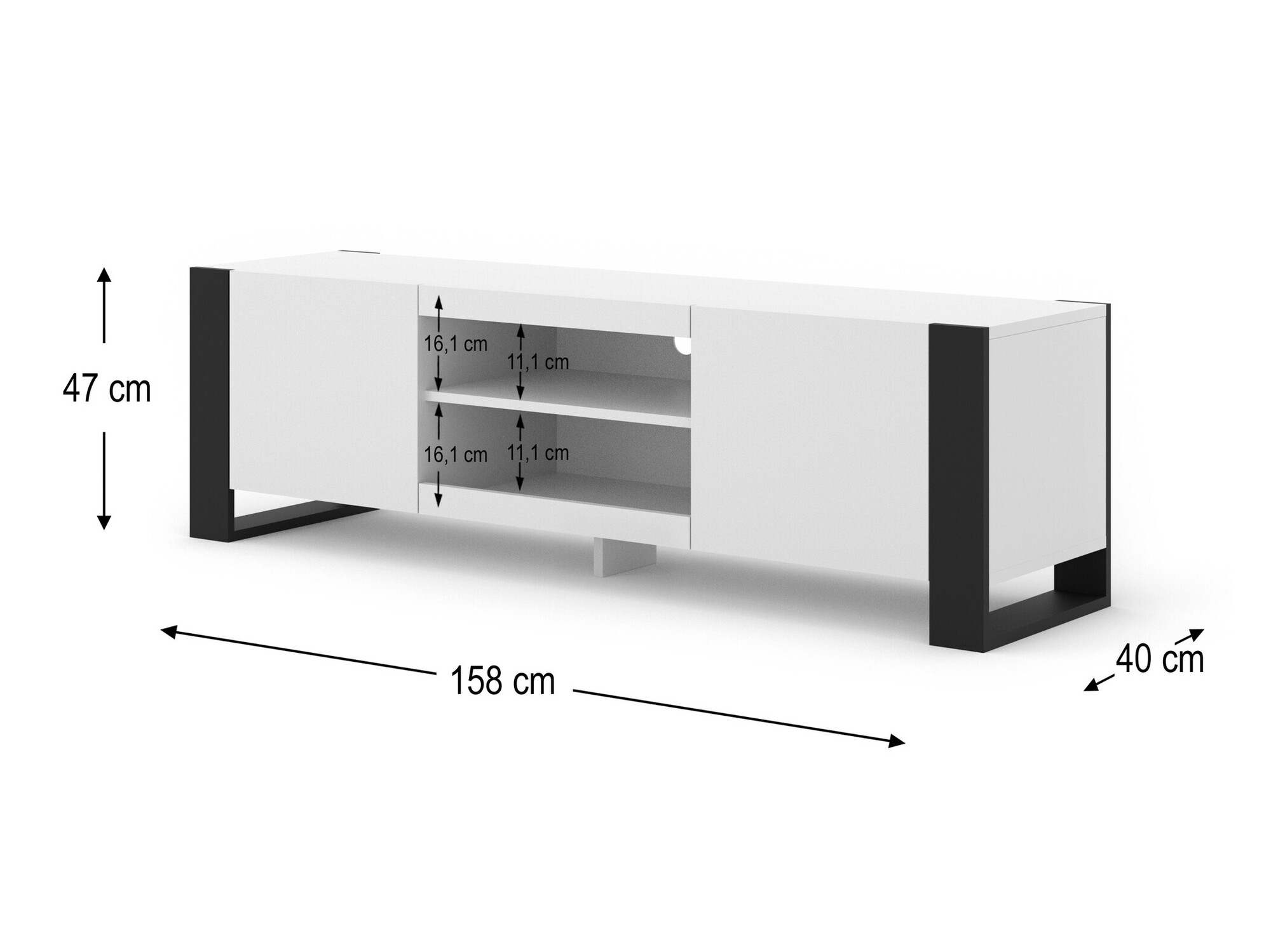 TV-Möbel Tivtora 100 (Matt weiß)
