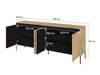 Sideboard Fernolu 103 (Artisan Eichenholzoptik + Schwarz)