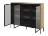 Sideboard Fernolu 108 (Artisan Eichenholzoptik + Schwarz)