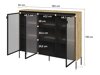 Sideboard Fernolu 108 (Artisan Eichenholzoptik + Schwarz)