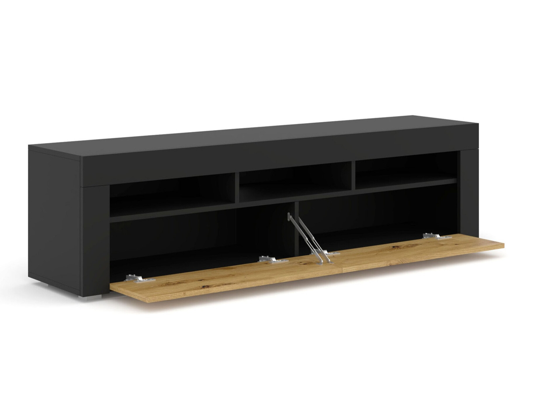 TV-Möbel Buffalo 149 (Schwarz + Artisan Eichenholzoptik)