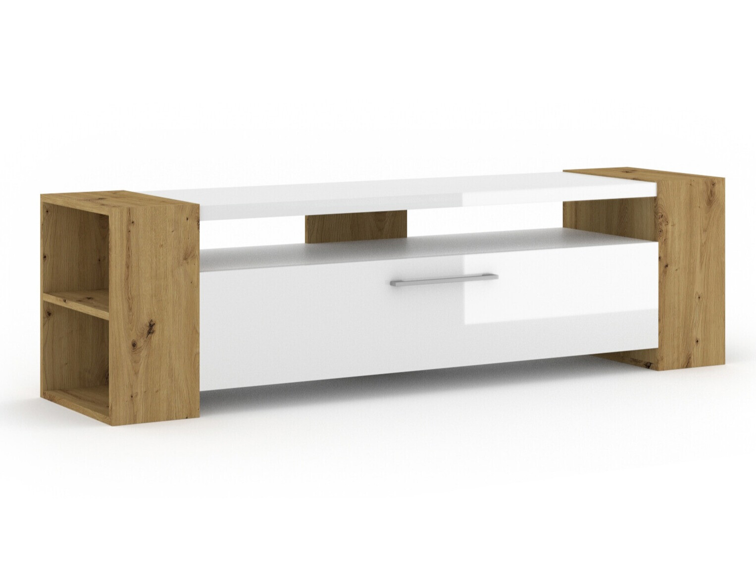 TV-Möbel Buffalo 150 (Artisan Eichenholzoptik + Weiß glänzend)