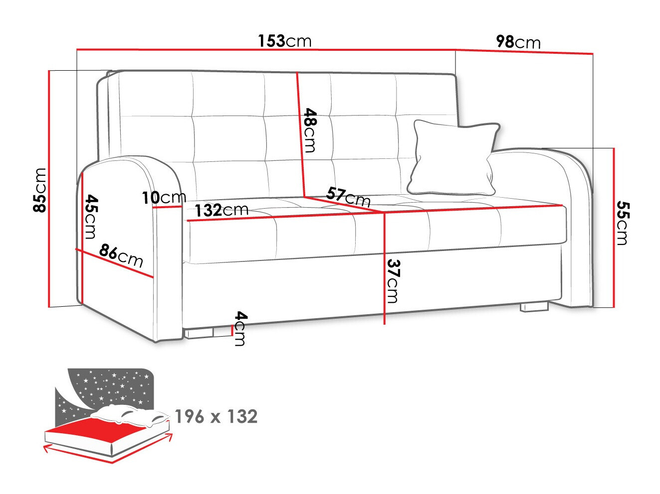 Schlafsofa Columbus 116 (Aragon 20)