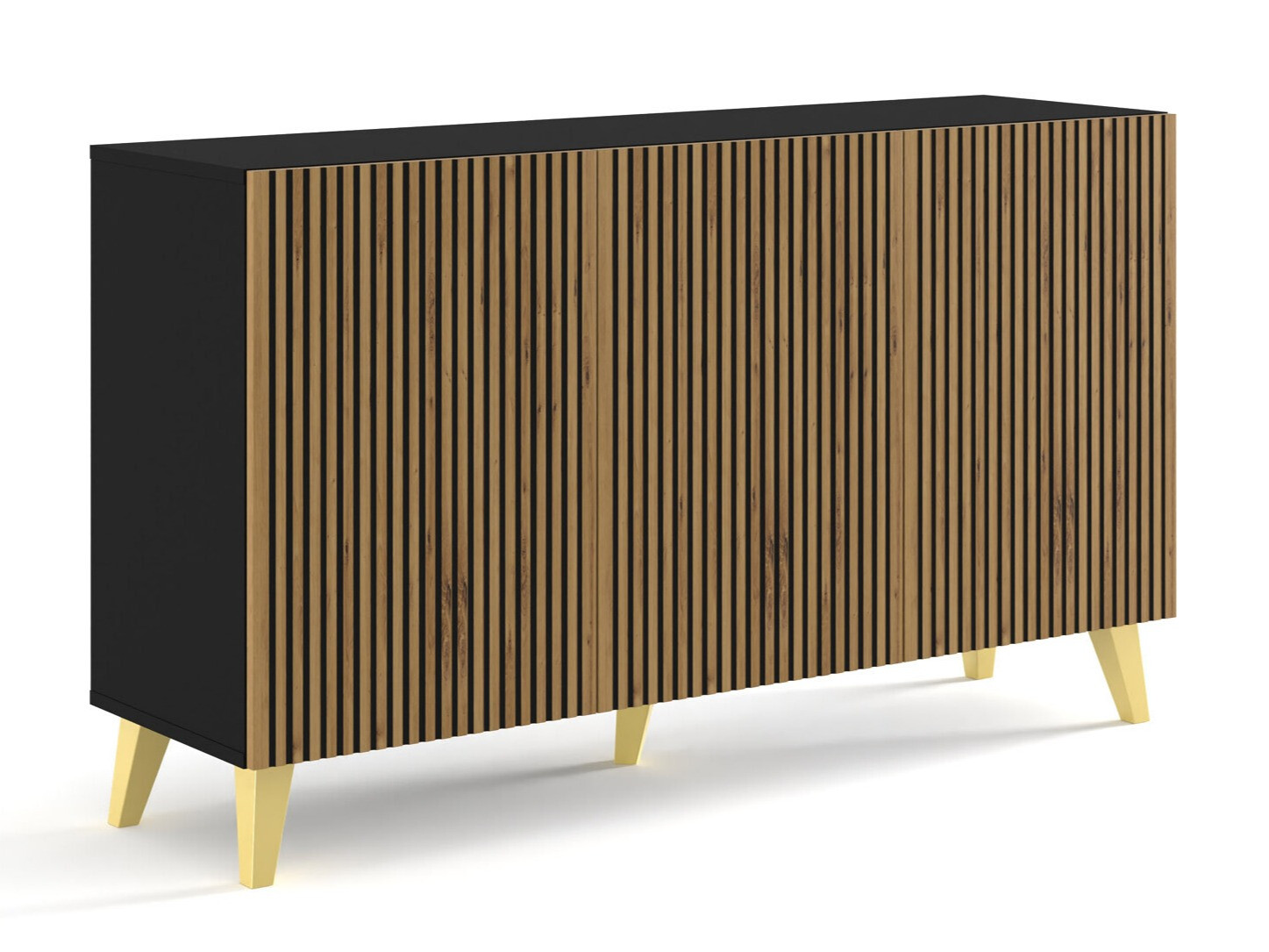 Sideboard Buffalo 157 (Schwarz + Artisan Eichenholzoptik)