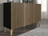 Sideboard Buffalo 157 (Schwarz + Artisan Eichenholzoptik)